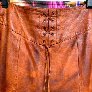 Distressed leather riding skirt size 6